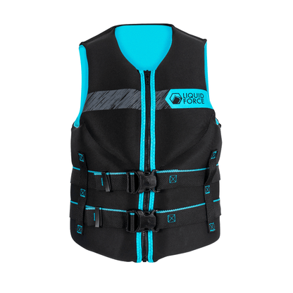 Liquid Force Classic Hinge Women's CGA Life Jacket in Black/Aqua - BoardCo