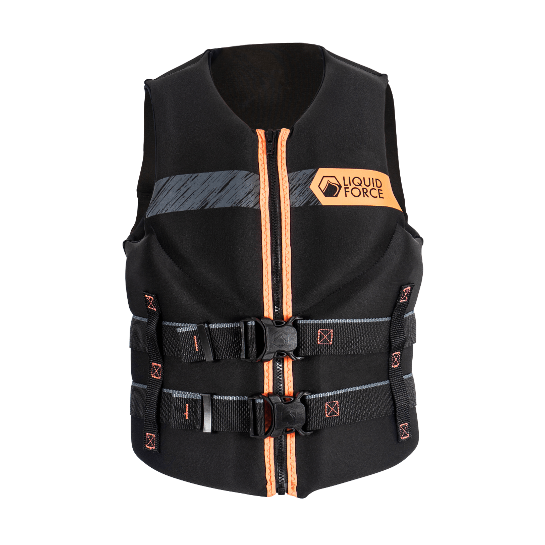 Liquid Force Classic Hinge Women's CGA Life Jacket in Black/Coral - BoardCo