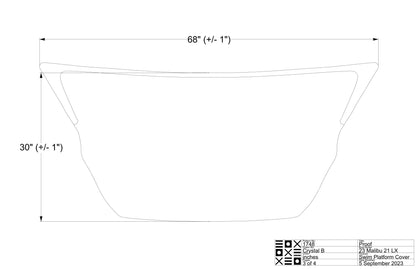 Malibu 21LX no step Swim Platform Cover - BoardCo
