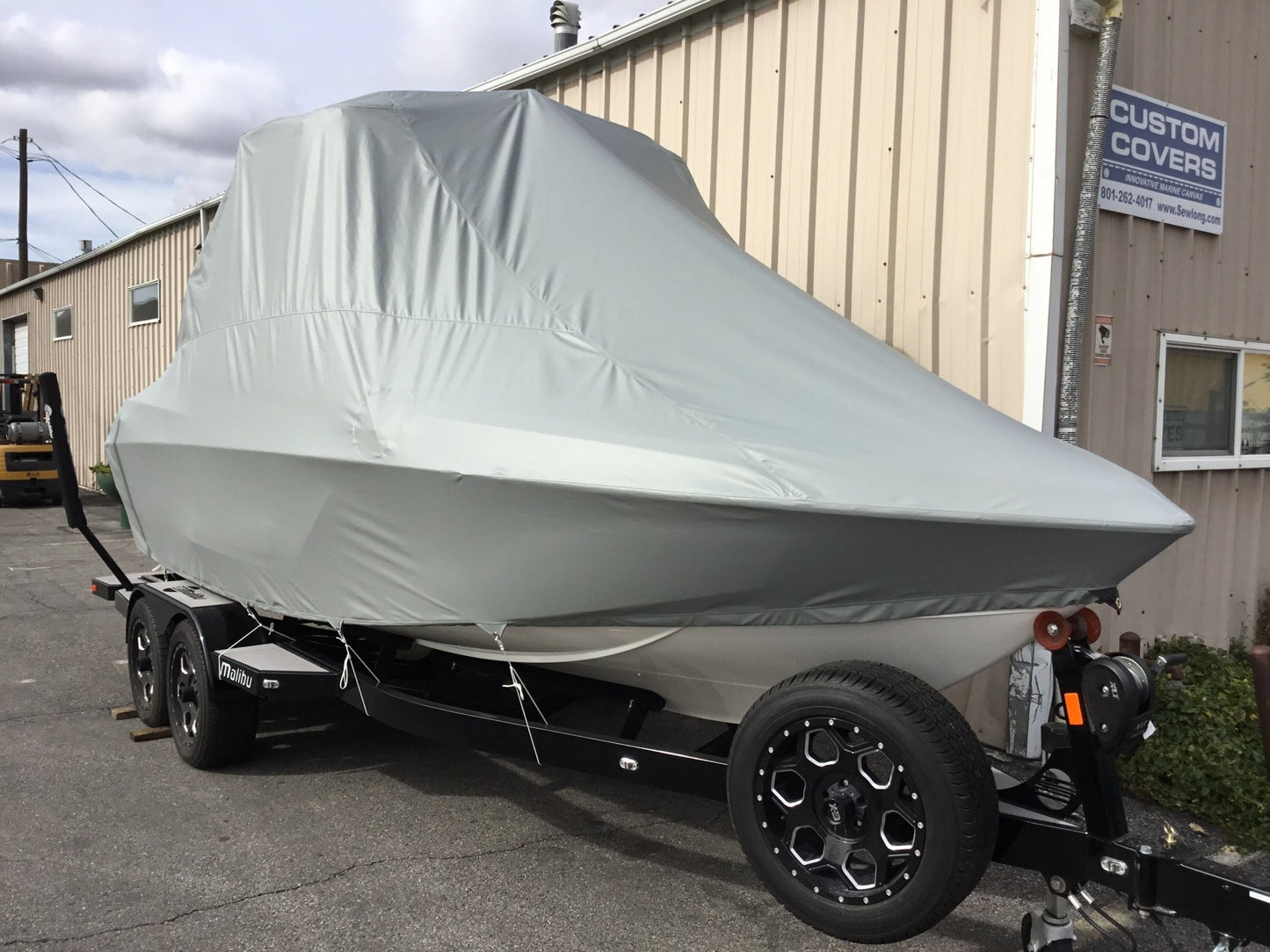 Malibu 22 LSV G-3.5 With Factory Bimini Double Up Storage Cover - BoardCo