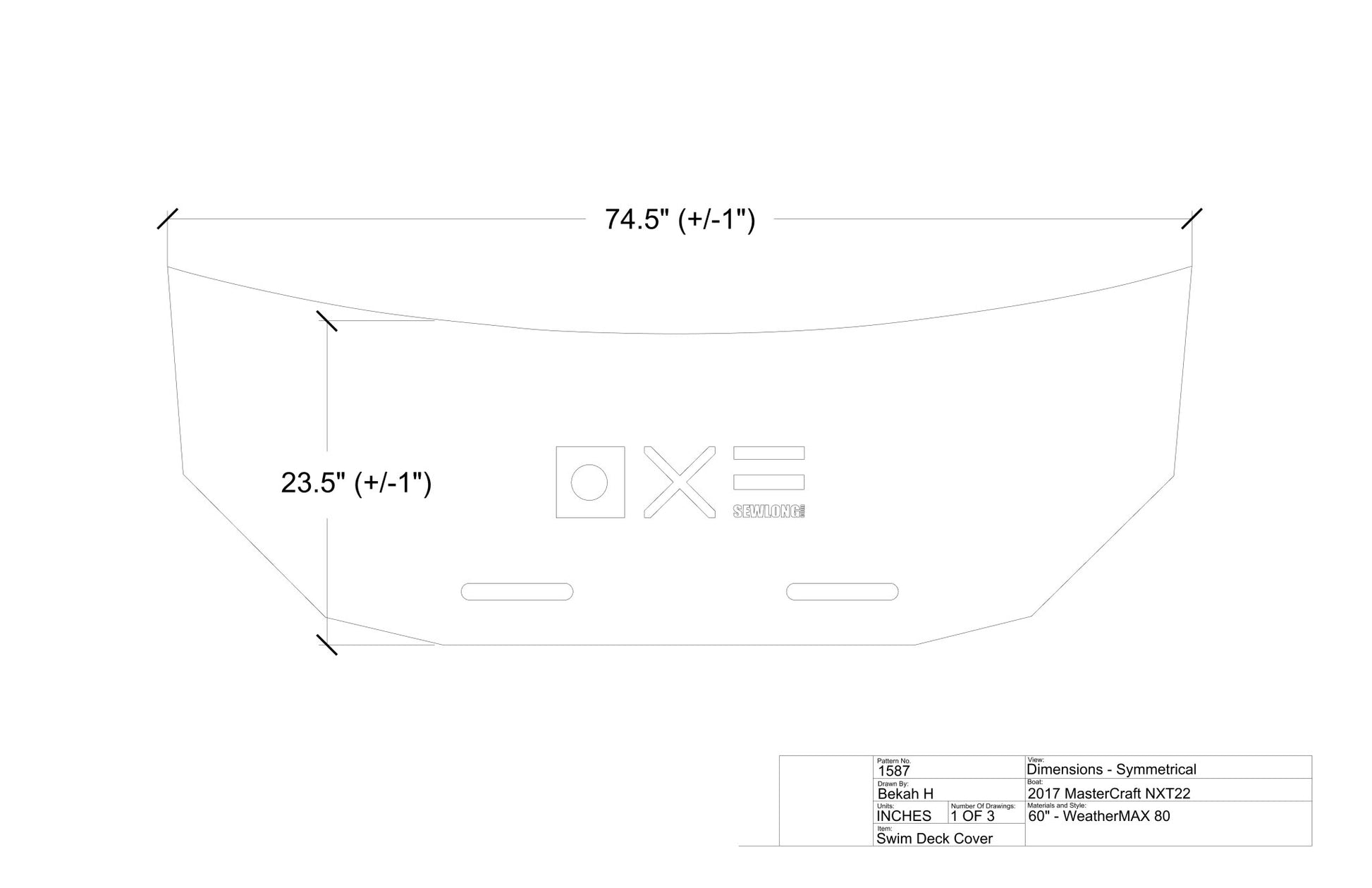 MasterCraft NXT22 Teak Swim platform cover - BoardCo