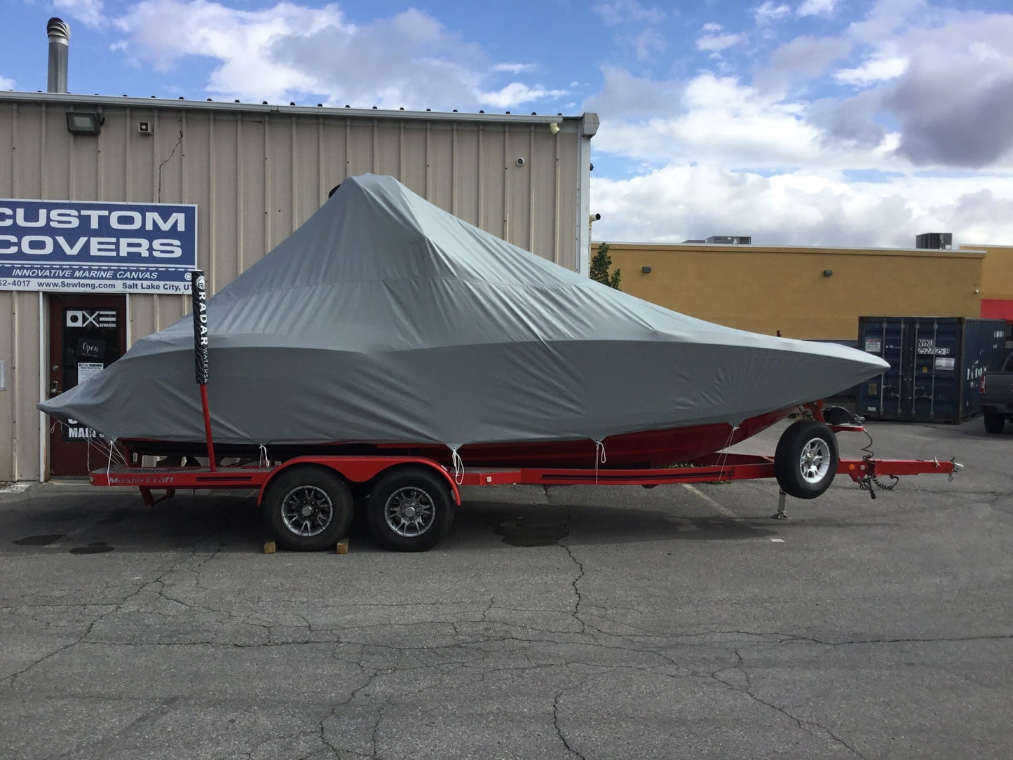 MasterCraft X23 With Factory Bimini Double Up Storage Cover - BoardCo