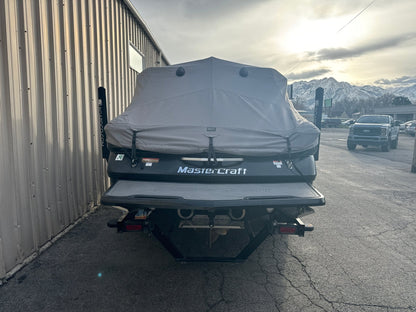 MasterCraft X35 with ZFT5 Tower and factory bimini TD Ratchet Cover - BoardCo
