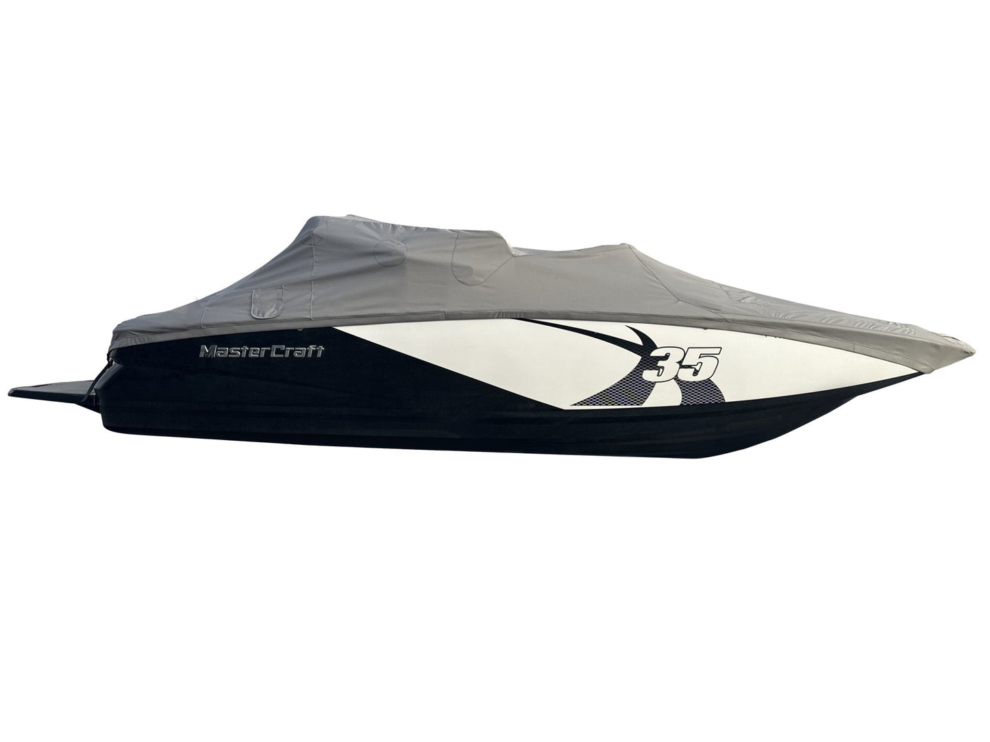MasterCraft X35 with ZFT5 Tower and factory bimini TD Ratchet Cover - BoardCo