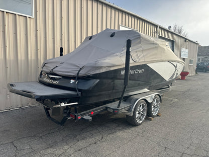 MasterCraft X35 with ZFT5 Tower and factory bimini TD Ratchet Cover - BoardCo