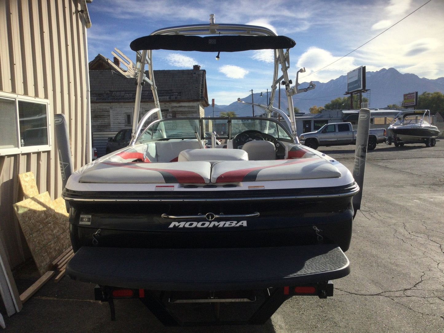 Moomba Mobius LS with Rat - A - Cage Gen 3 Tower and FCT Bimini Double Up Storage Cover - BoardCo
