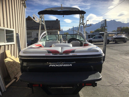 Moomba Mobius LS with Rat - A - Cage Gen 3 Tower and FCT Bimini Double Up Storage Cover - BoardCo