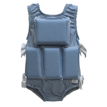 My Pool Pal Girl's Flotation Swimsuit Blue Seersucker - BoardCo