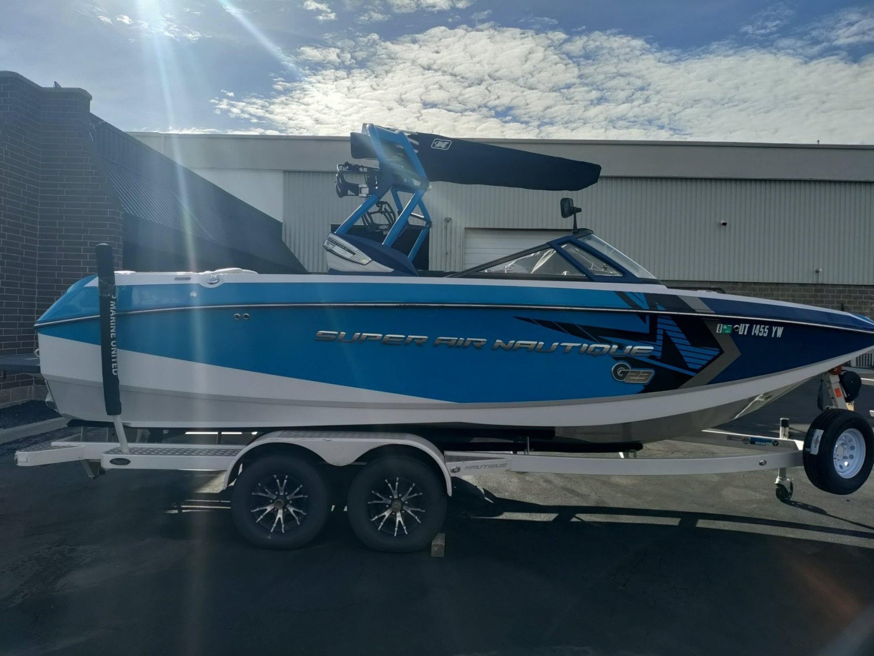Nautique G23 with Factory BImini Double Up Storage Cover - BoardCo