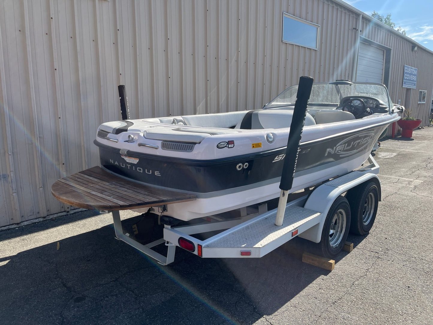 Nautique Ski 196 With Bimini Top Double Up Storage Cover - BoardCo