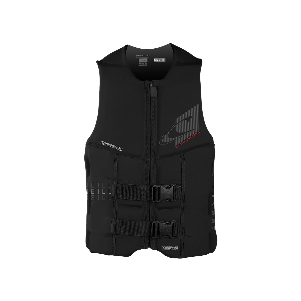 O'Neill Assault FZ USCG Life Vest in Black - BoardCo