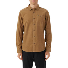 O'Neill Caruso Solid Long Sleeve Shirt in Dark Khaki - BoardCo
