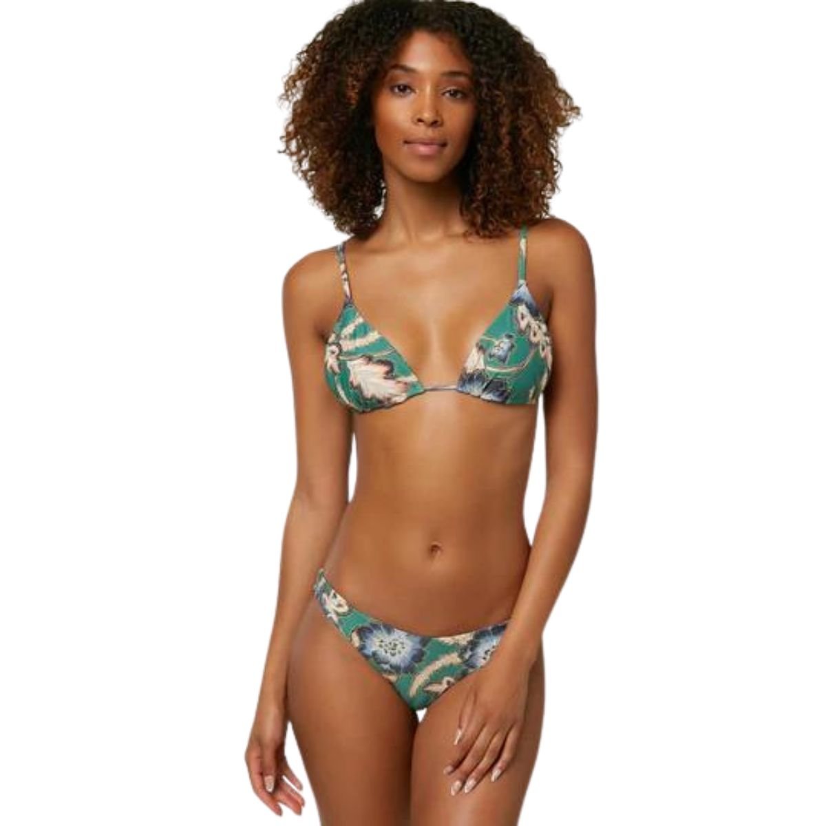 O'Neill Cayo Westerly Floral Revo Tri Bikini Top in Green - BoardCo