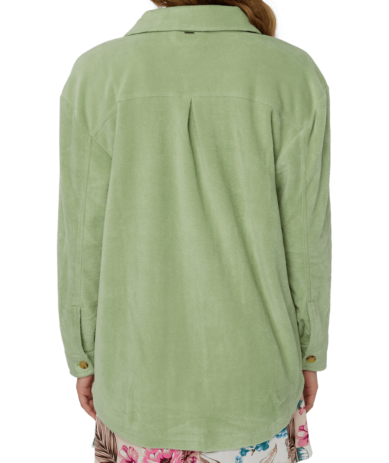 O'Neill Collins Solid Superfleece Shirt Jacket in Basil - BoardCo