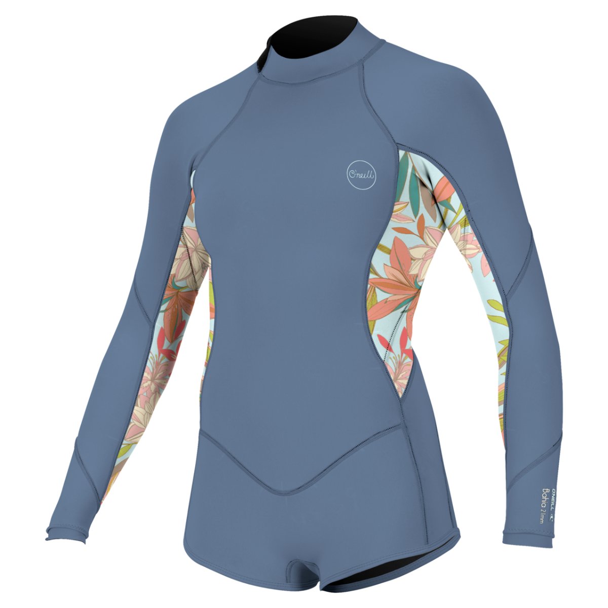 O'Neill Girl's Bahia 2/1mm BZ Long Sleeve Surf Suit in Infinity/Dahlia - BoardCo