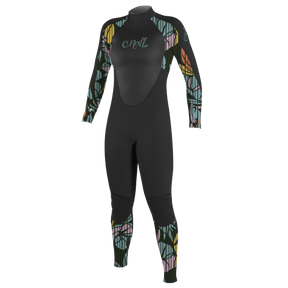 O'Neill Girls Epic 4/3 BZ Full Wetsuit in Black/Baylen - BoardCo