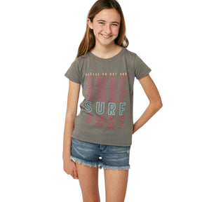 O'Neill Girls Just Surf Tee in Smoked Pearl - BoardCo