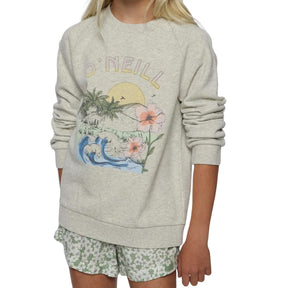 O'Neill Girls Lillia Oversized Pullover in Heather Grey - BoardCo