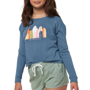 O'Neill Girls Quivers Long Sleeve Tee in China Blue - BoardCo