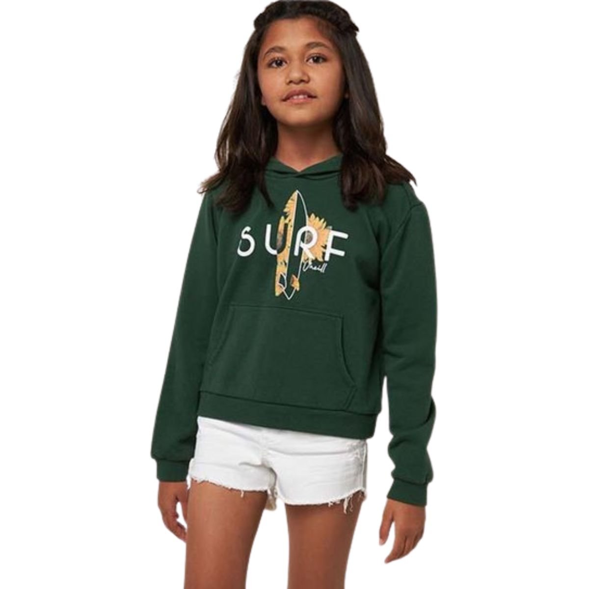 O'Neill Girls Scobie Hooded Pullover in Forest - BoardCo