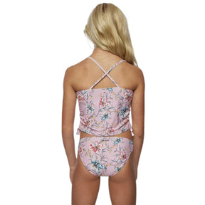 O'Neill Girls Sydney Floral Cinch Tankini Set in Peony - BoardCo