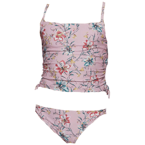 O'Neill Girls Sydney Floral Cinch Tankini Set in Peony - BoardCo