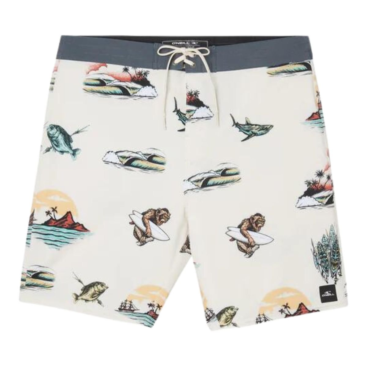 O'Neill Hyperfreak Kevin Walsh 19" Boardshorts in Cream - BoardCo