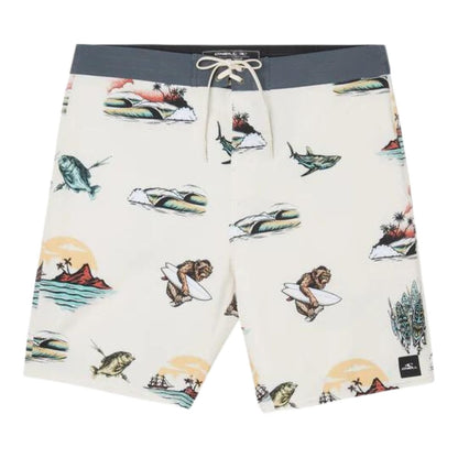O'Neill Hyperfreak Kevin Walsh 19" Boardshorts in Cream - BoardCo