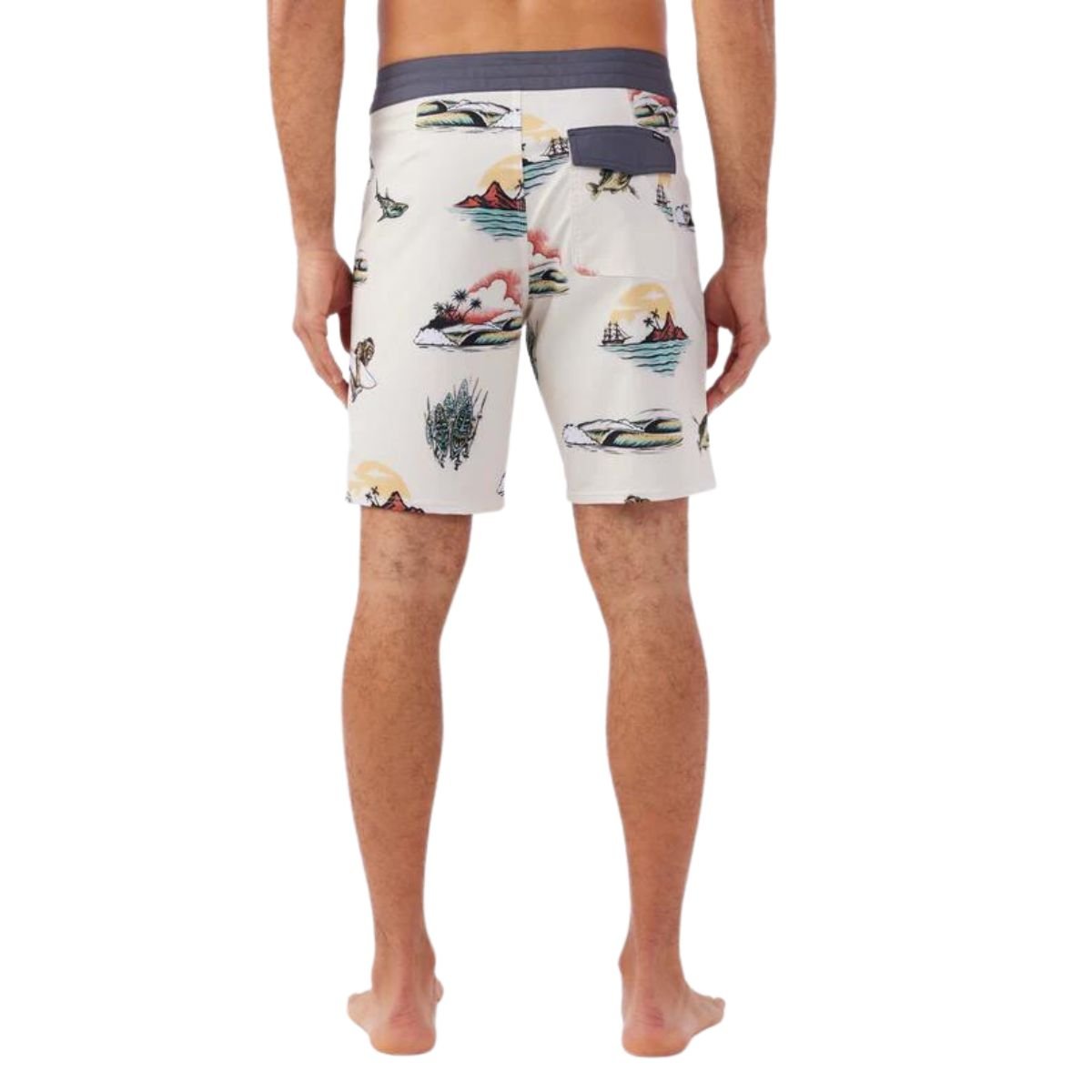 O'Neill Hyperfreak Kevin Walsh 19" Boardshorts in Cream - BoardCo