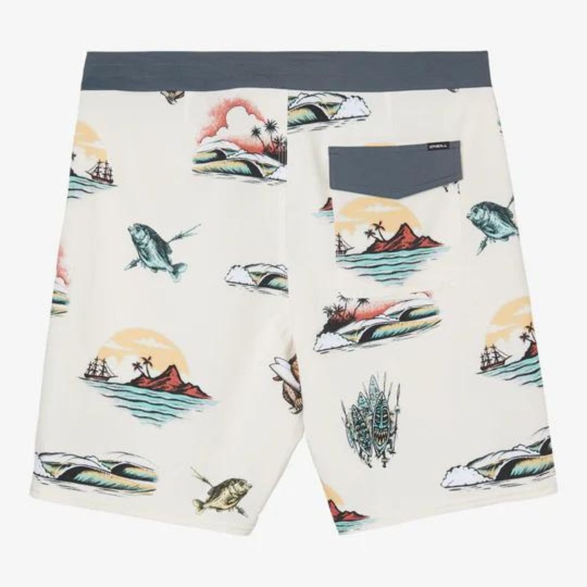 O'Neill Hyperfreak Kevin Walsh 19" Boardshorts in Cream - BoardCo