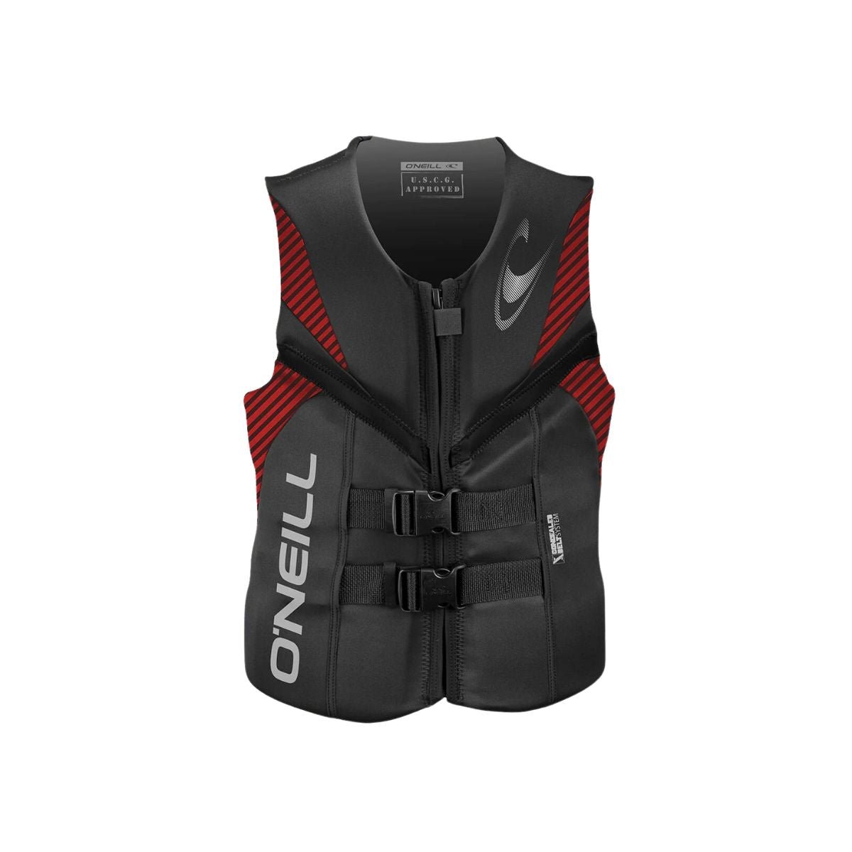 O'Neill Life Vest 2021 Reactor FZ USCG Graphite/Red - BoardCo