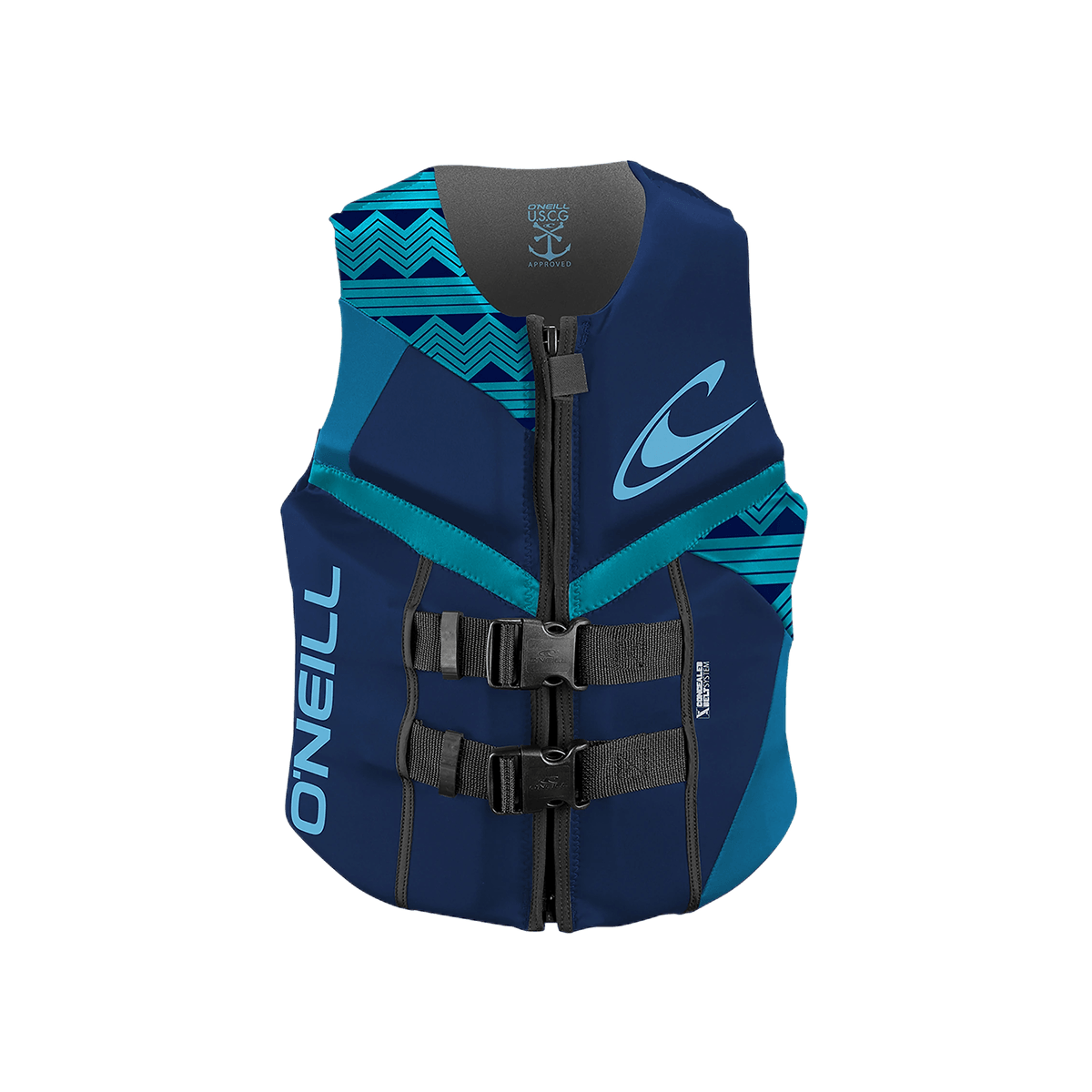 O'Neill Life Vest 2021 Women's Reactor USCG Navy/Turquoise - BoardCo