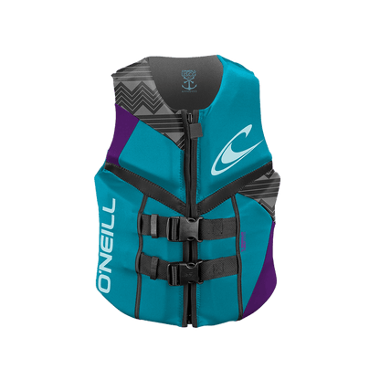 O'Neill Life Vest 2021 Women's Reactor USCG Turquoise/Grape - BoardCo