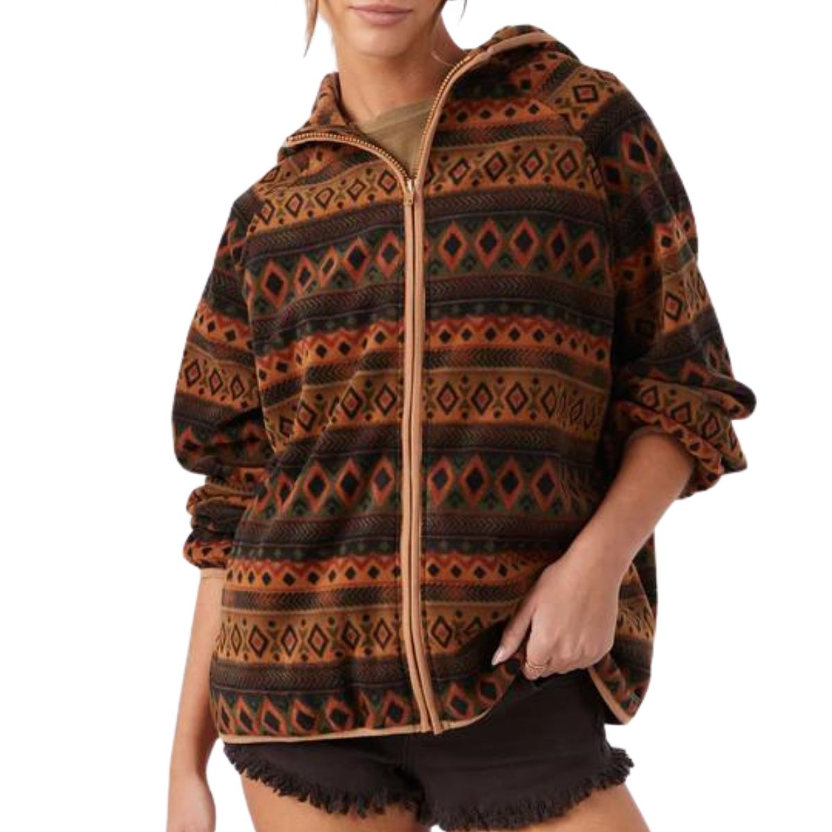 O'Neill Lunya Superfleece Zip-Up Hoodie in Rustic Brown - BoardCo