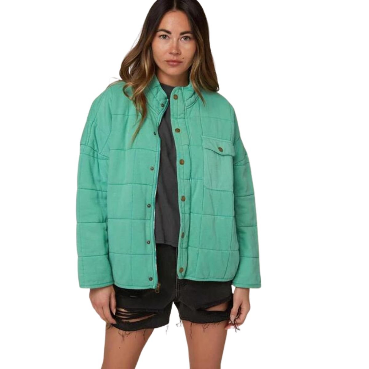 O'Neill Mable Knit Quilted Jacket in Tide Pool - BoardCo