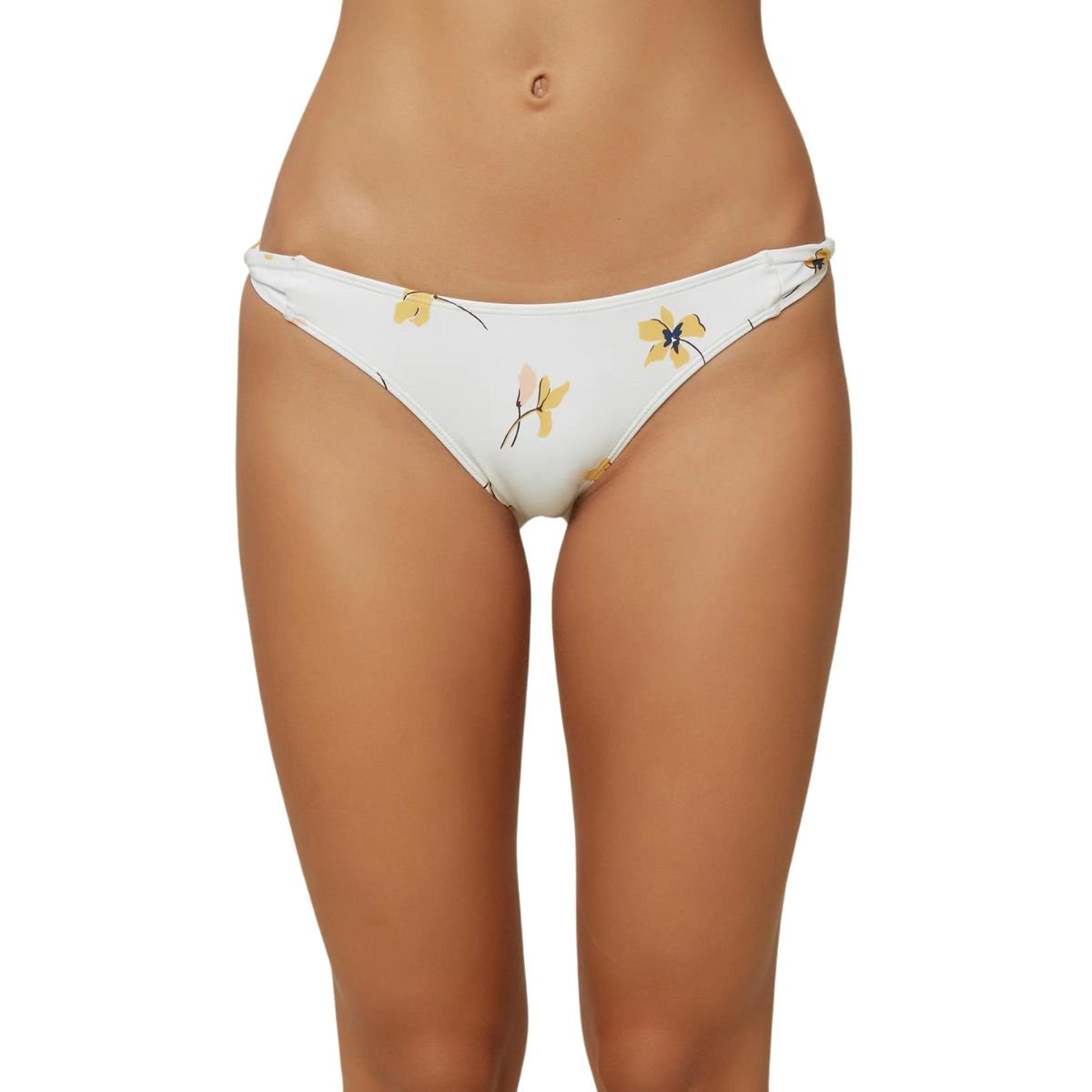 O'Neill Mai Floral Twist Tab Bikini Bottom in Vanilla - BoardCo