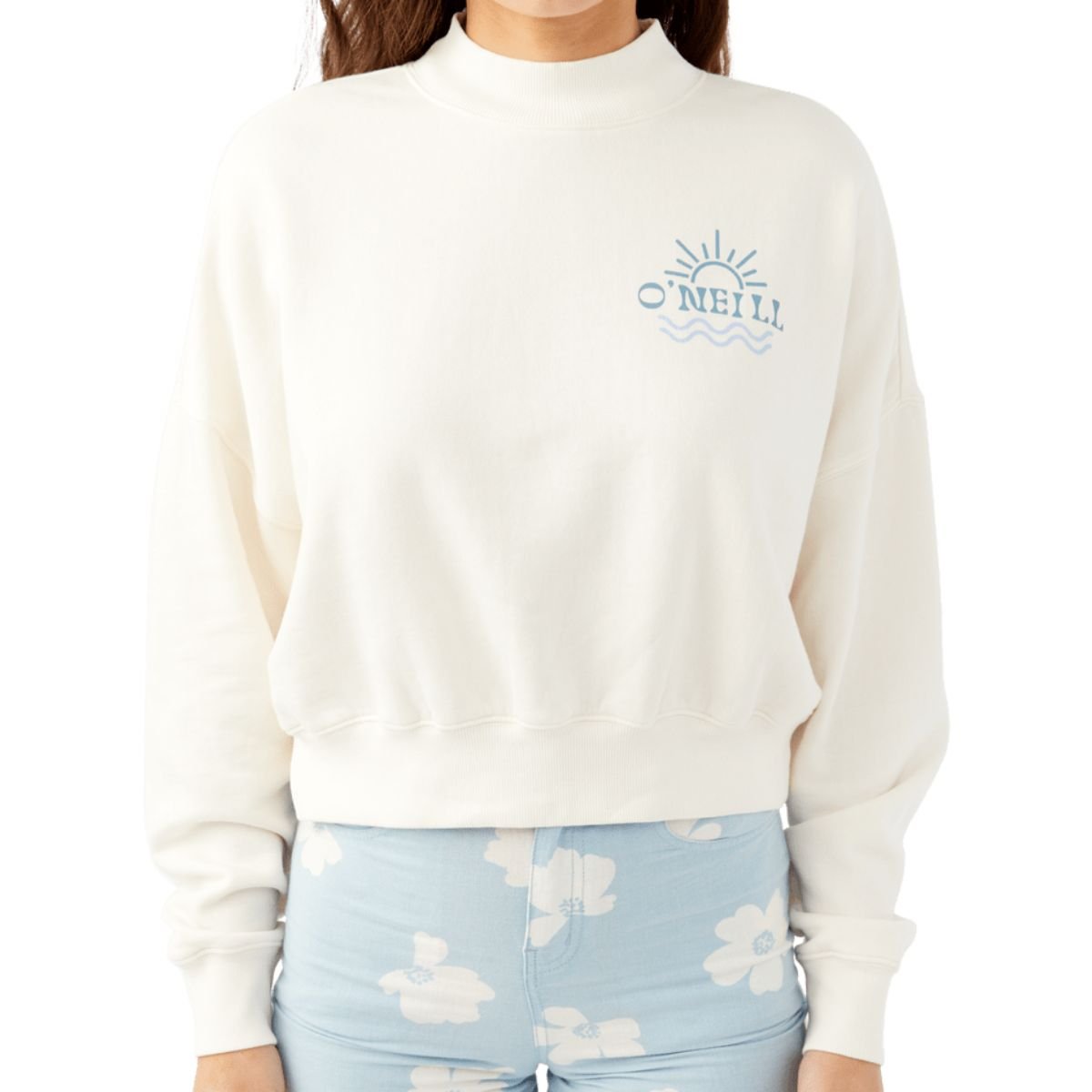 O'Neill Moment Crop Pullover in Winter White - BoardCo