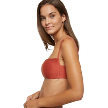 O'Neill Salt Water Solid Textured Bralette Bikini Top in Dark Etruscan Red - BoardCo
