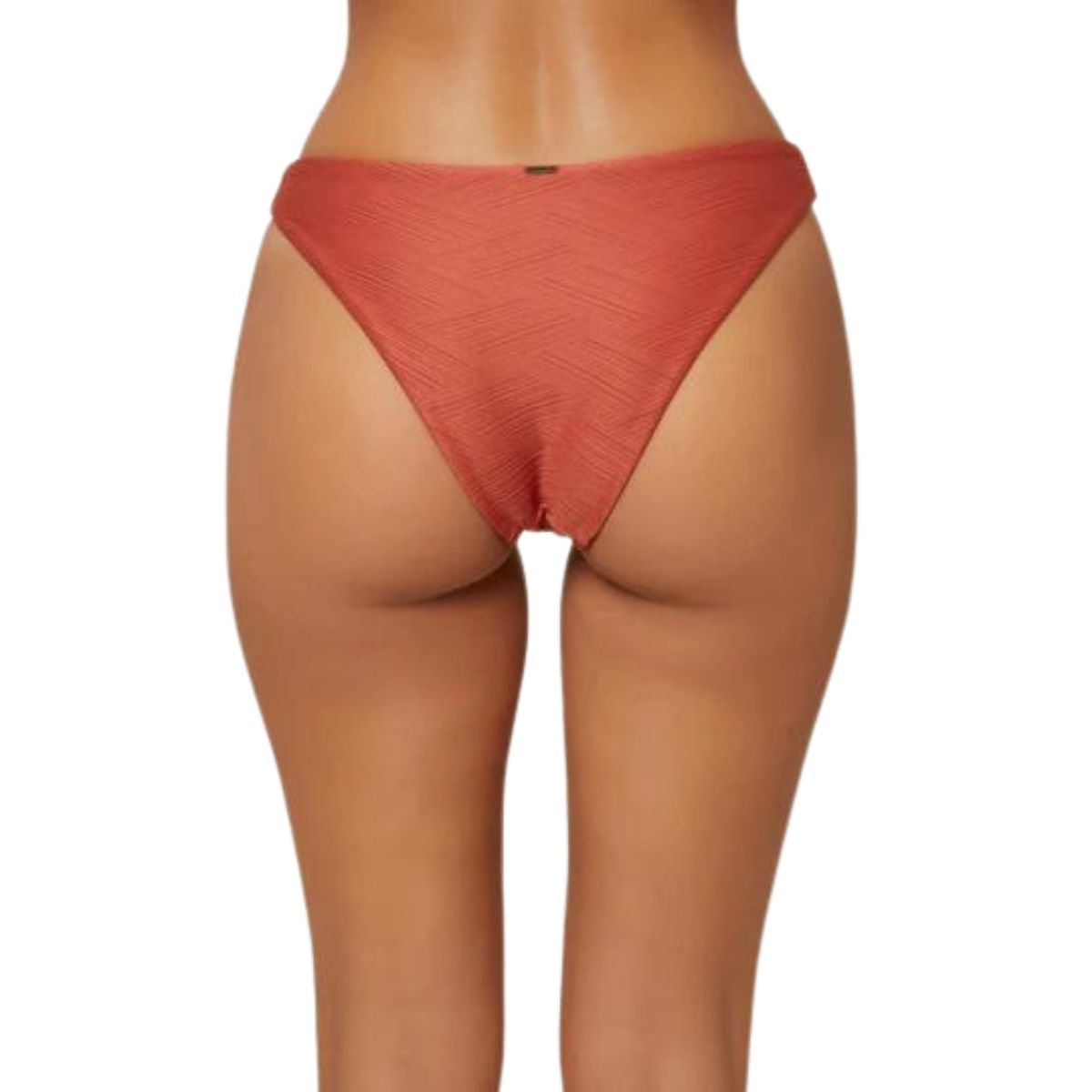 O'Neill Salt Water Solid Textured Hi-Leg Bikini Bottom in Dark Etruscan Red - BoardCo