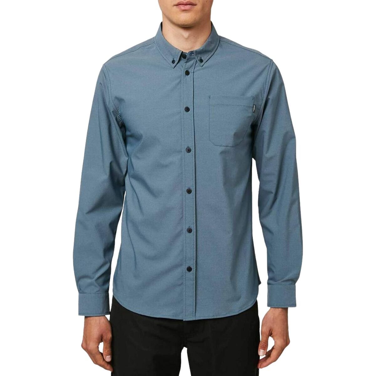 O'Neill Stockton Hybrid Long Sleeve Shirt in Cadet Blue - BoardCo