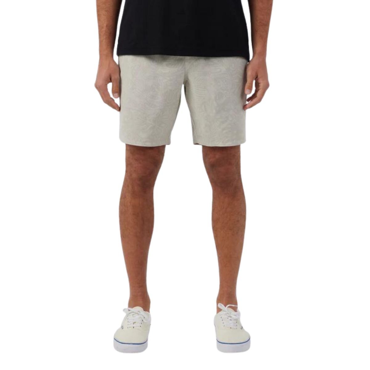 O'Neill Stockton Print E-Waist 18" Hybrid Shorts in Light Khaki - BoardCo