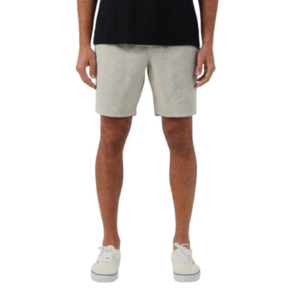 O'Neill Stockton Print E-Waist 18" Hybrid Shorts in Light Khaki - BoardCo