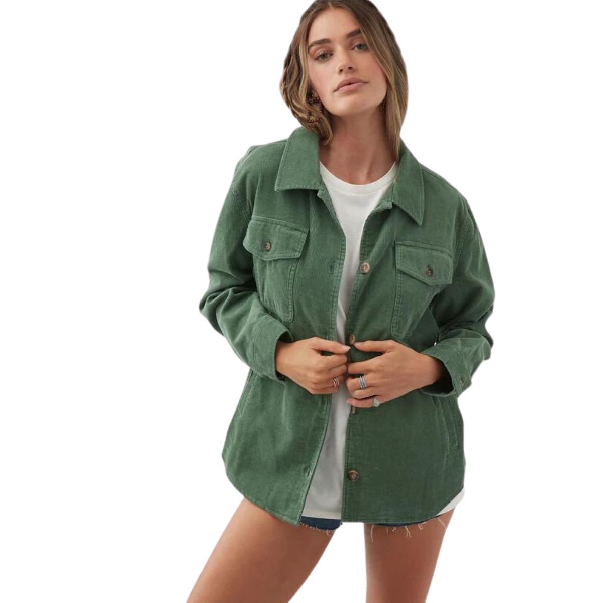 O'Neill Tidal Button-Up Jacket in Moss - BoardCo