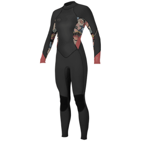 O'Neill Women's Bahia 3/2mm Back Zip Full Wetsuit in Black/Twiggy/Tea Rose - BoardCo