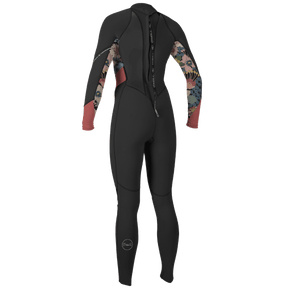 O'Neill Women's Bahia 3/2mm Back Zip Full Wetsuit in Black/Twiggy/Tea Rose - BoardCo