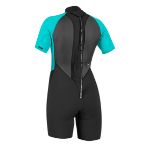 O'Neill Women's Reactor-2 2mm BZ SS Spring Wetsuit in Black/Aqua - BoardCo