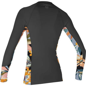 O'Neill Women's Side Print L/S Sun Shirt in Black/Kali Floral - BoardCo