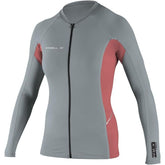 O'Neill Women's Skins Stitchless L/S Fullzip CORAL/GRAY - BoardCo