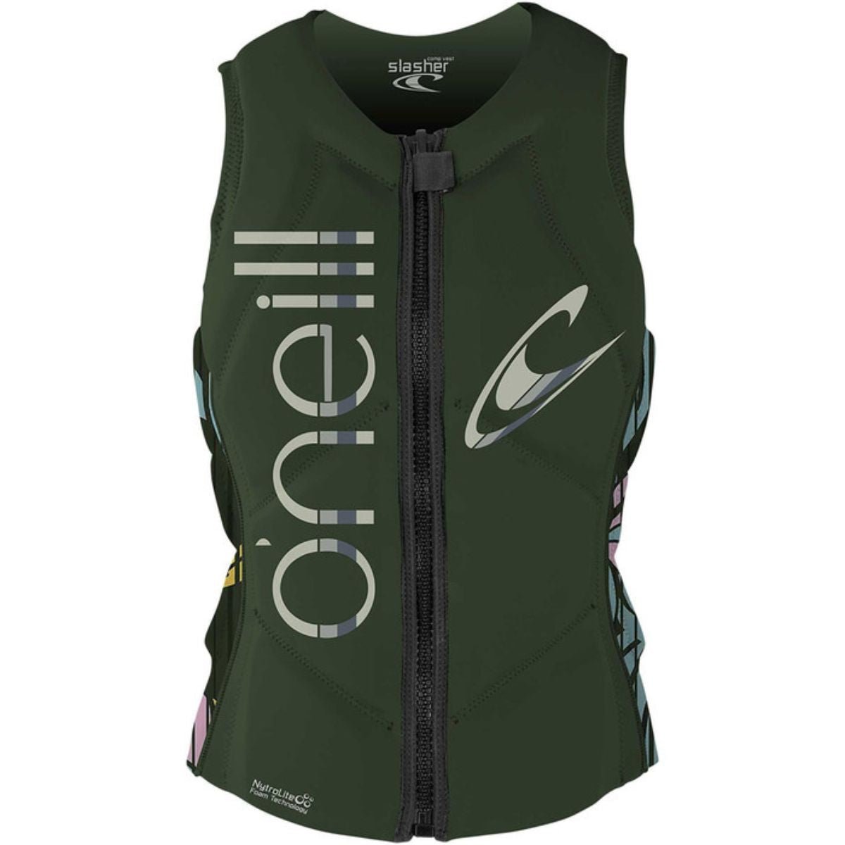 O'Neill Women's Slasher Comp Vest DKOLIVE/BAYLEN - BoardCo