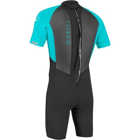 O'Neill Youth Reactor-2 2mm S/S Spring Wetsuit Black/Aqua - BoardCo